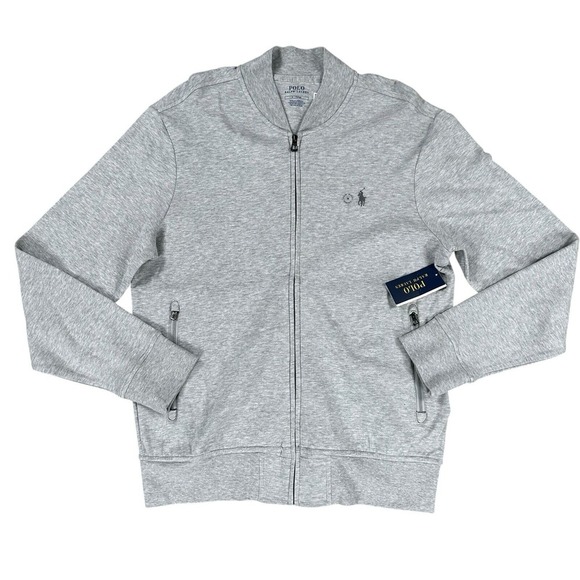 NEW Polo Ralph Lauren Men's Medium Full‎ Zip Jacket Sweatshirt Gray Heather